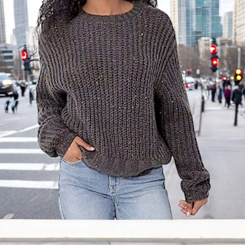 a.n.a. Crew Neck Long Sleeve Pullover Knit‎ Speckled Sweater Size PXL
